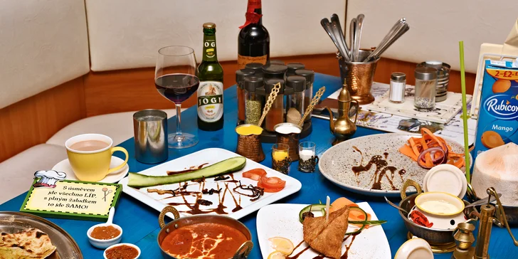 Indické a kašmírské speciality pro dvě osoby: 3chodové menu s nápojem