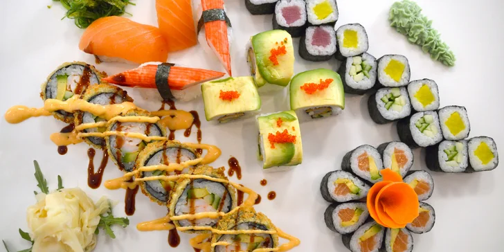 Pokyňte hůlkami slunci: set 38 kusů chutného sushi SunRice