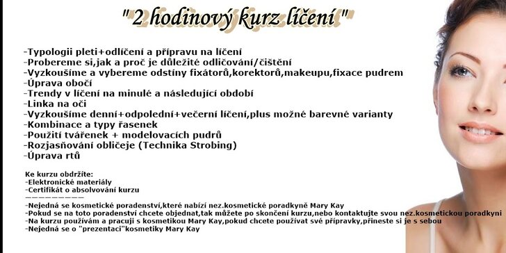 2hodinový kurz líčení pro laiky i pokročilé v Praze nebo Olomouci
