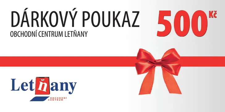 Ještě radostnější nákupy: dárkový poukaz do OC Letňany v hodnotě 500 Kč