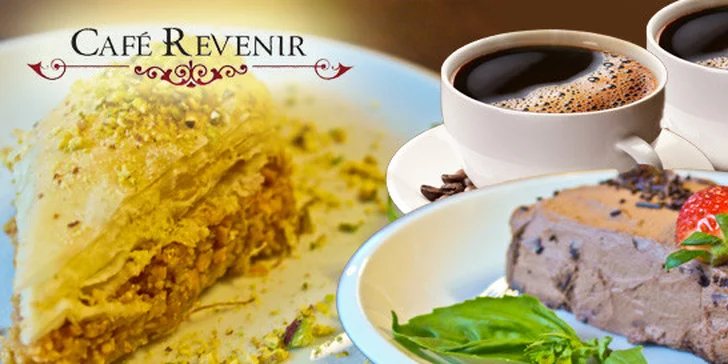 Dva luxusní dezerty a dvě kávy v Café Revenir