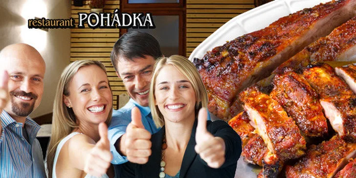 Pečená vepřová žebírka pro 4 v restauraci Pohádka