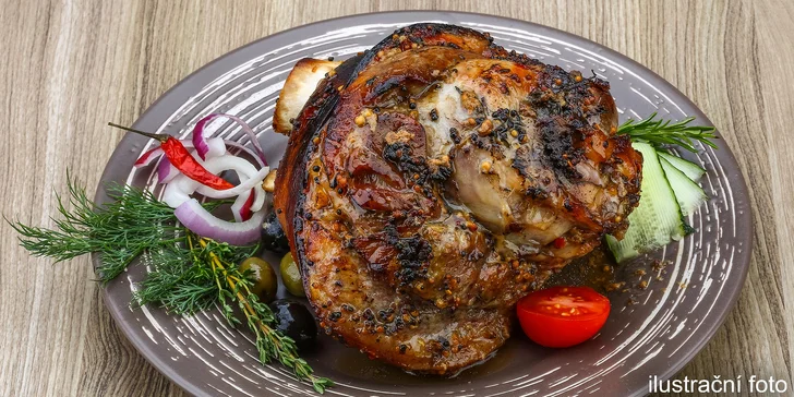 Vepřové koleno připravené na pivě metodou sous-vide: kilová porce pro 2 osoby