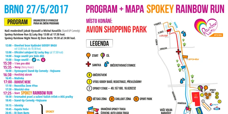 Registrace na barevný běh Spokey Rainbow Run s doprovodným programem