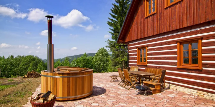 Kouzelná roubenka v Orlických horách s wellness, grilem a zábavou