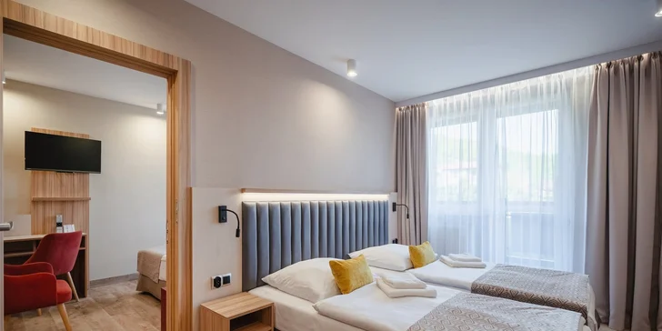 Na výber máte ubytovanie v izbe Economy, Comfort či Comfort Plus alebo v štúdiu Comfort pre 4 osoby.