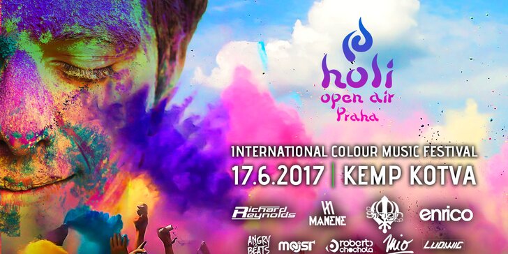 Holi Open Air Festival: nejbarevnější party u Vltavy s 12 DJs a hostem z Indie