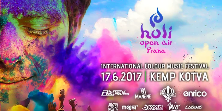 Holi Open Air Festival: nejbarevnější party u Vltavy s 12 DJs a hostem z Indie