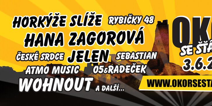 Festival Okoř se šťávou: Horkýže Slíže, Jelen, Hana Zagorová a další muzika