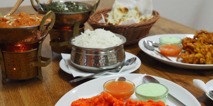 3chodové menu od indických kuchařů pro 2 – možná je i vegetariánská verze