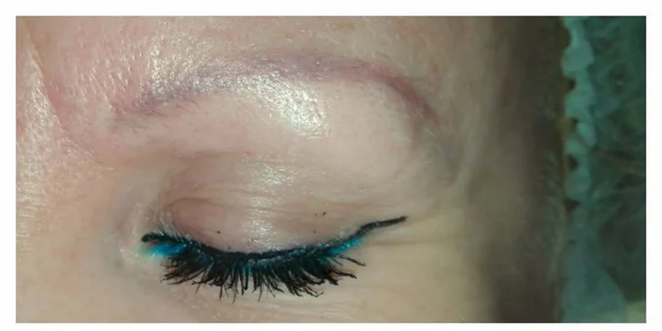 Permanentní make-up obočí, horních očních linek nebo rtů