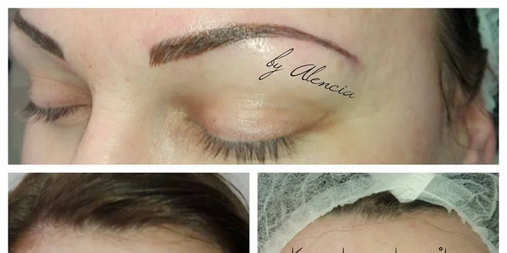 Permanentní make-up obočí, horních očních linek nebo rtů