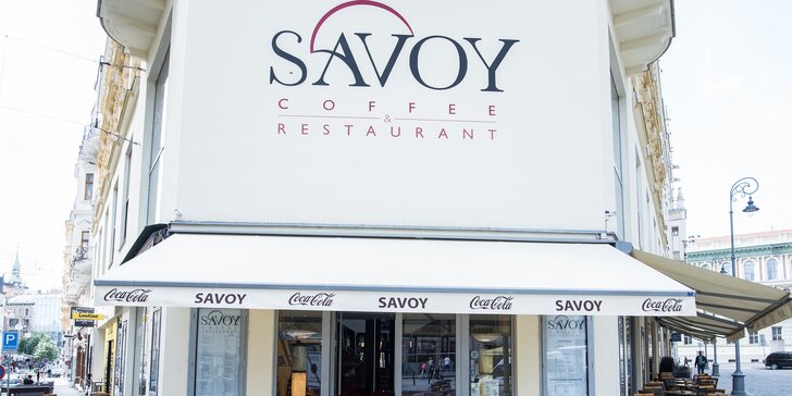 4chodové menu se 4 variantami hlavních jídel ve vyhlášené restauraci Savoy