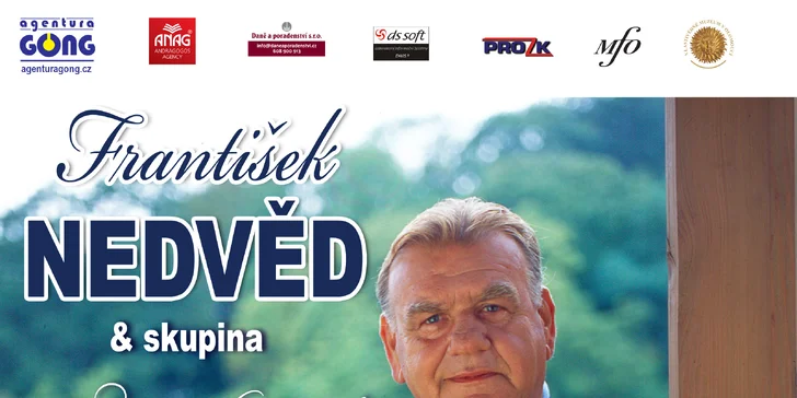 Vstupenka na narozeninový koncert Františka Nedvěda se skupinou Tie Break
