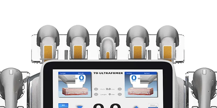 Používaný přístroj 7D HIFU Ultramage, který je rychlejší a výkonnější než-li jeho předchůdci s výbornými výsledky 