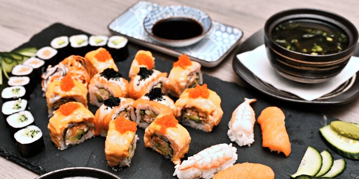 Hodujte jako Asiaté: Tradiční miso polévka, sushi a dezert pro dva