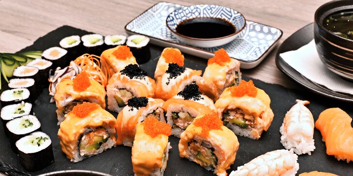 Hodujte jako Asiaté: Tradiční miso polévka, sushi a dezert pro dva