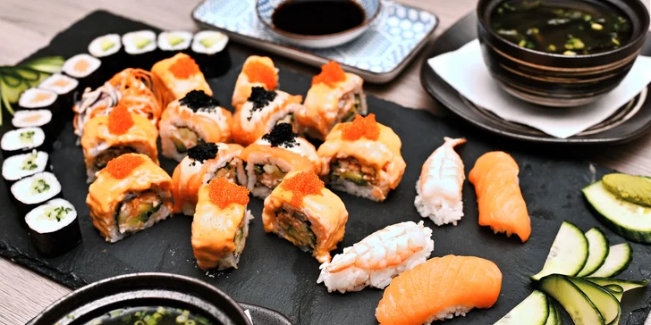 Hodujte jako Asiaté: Tradiční miso polévka, sushi a dezert pro dva