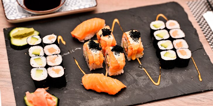 Sushi sety s 22 nebo 30 kousky: maki, nigiri a tokyo roll s kaviárem