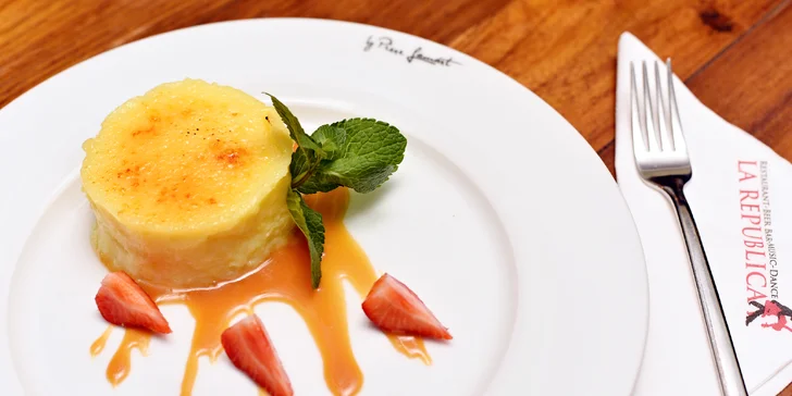 A na závěr se těšte na vanilkové crème brûlée.