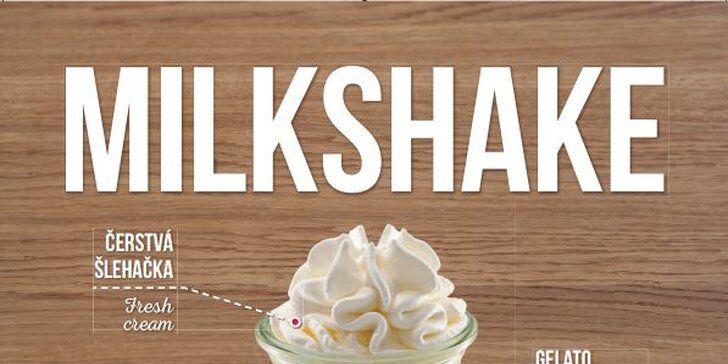 Milkshake z oblíbené gelaterie: fantastické gelato, bio mléko a šlehačka