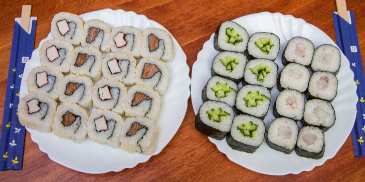 Čerstvé a zdravé sushi s sebou: losos, kreveta a další lahůdky ve 32 kouscích