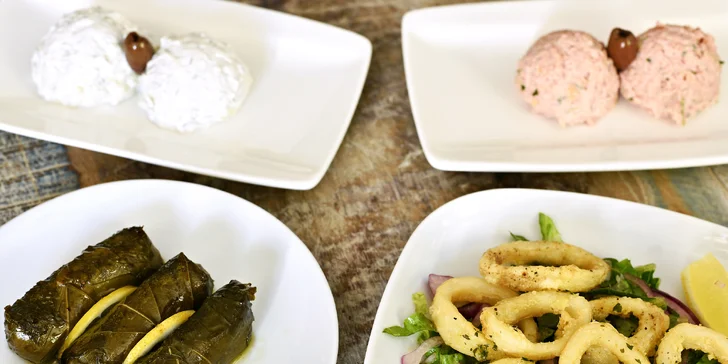 Ochutnejte spolu malá řecká jídla mezze: masa, plody moře, zelenina i kaviár