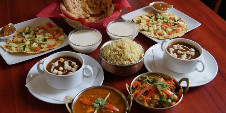 Vynikající indické menu pro dva včetně chodů pro vegetariány