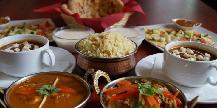 Vynikající indické menu pro dva včetně chodů pro vegetariány
