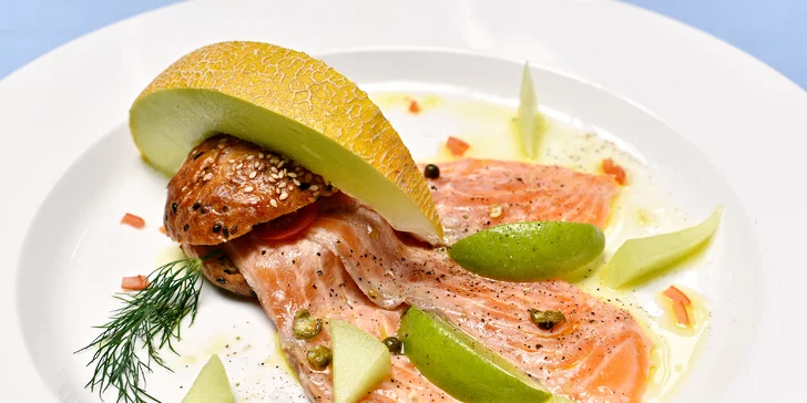 4chodové degustační menu pro dva v restauraci U Modré Kachničky