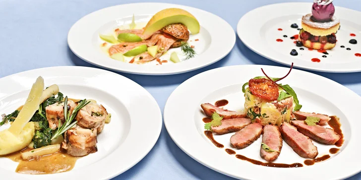 4chodové degustační menu pro dva v restauraci U Modré Kachničky