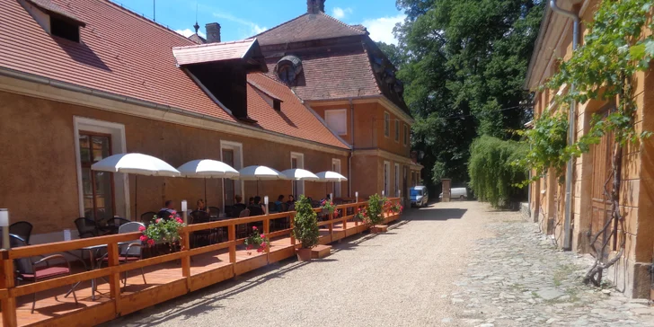 Mix křupavých řízečků ze tří druhů masa s míchaným salátem a pečivem