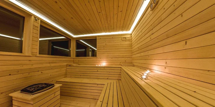 Nechýba ani fínska sauna.