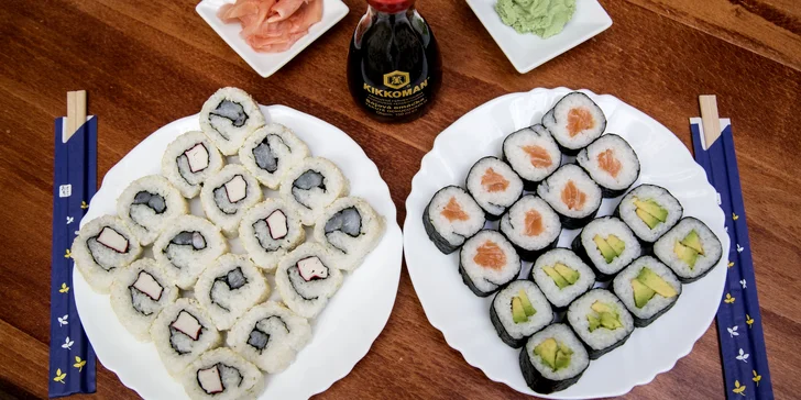 Losos, krevety, sezam a avokádo v hlavní roli: Kacumo set 32 kousků sushi s sebou