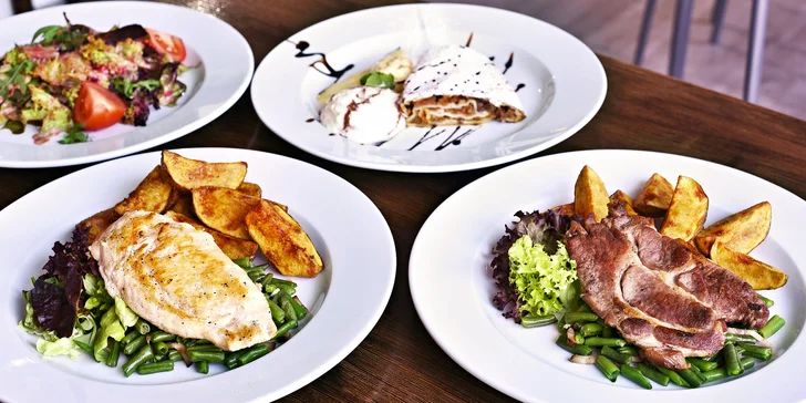 Poctivé české menu o třech chodech pro dva Na Kavalírce