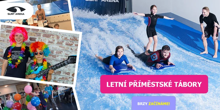 Prázdniny na vlnách: příměstský tábor v Surf Areně pro děti od 6 do 14 let