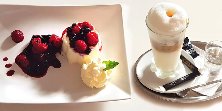 Sladká pauza na dobříšském náměstí - lahodná panna cotta & ledová káva