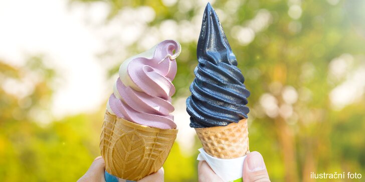 Točená zmrzlina z denní nabídky: smetanová nebo ovocná, i nová černá ostružina