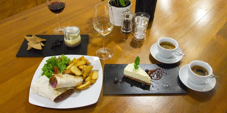 3 lahodné chody s vínem i kávou: Sestavte si 1 nebo 2 skvělá menu