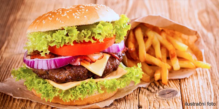 Pořádně nacpané burgery včetně přílohy pro jednoho či pro dva