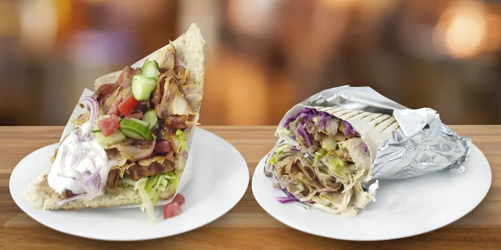 Jídlo s sebou pro 1 či 2 osoby: Kebab a nápoj z bistra na náměstí Jiřího z Poděbrad