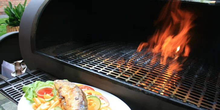 Bašta jak pro chlopa: Havířská makrela z grilu, 400 g hranolek a omáčka i zelenina