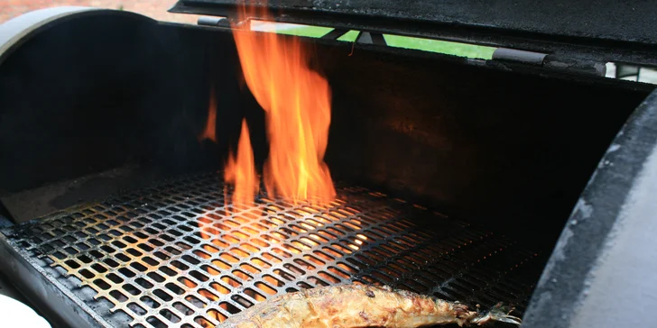 Bašta jak pro chlopa: Havířská makrela z grilu, 400 g hranolek a omáčka i zelenina