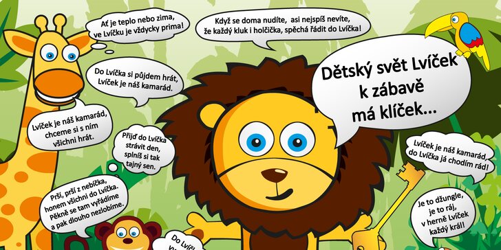 Zbrusu nová divočina pro děti do 15 let: celodenní vstup do Dětského světa Lvíček