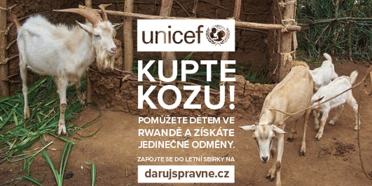 Pomozte s UNICEF dětem ve Rwandě: koza nebo příspěvek na vkladní knížku