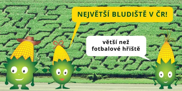 Vymotejte se z největšího kukuřičného bludiště: vstupy pro děti i dospělé