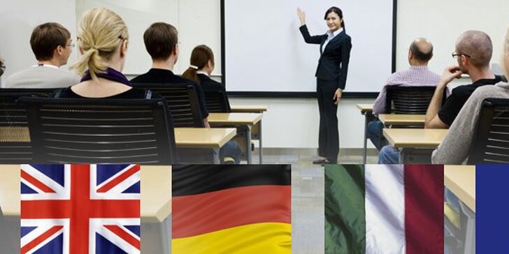 988 Kč za 3měsíční kurz cizího jazyka! Angličtina, němčina, francouzština a španělština, různé úrovně, profesionální lektoři a sleva až 65 %.