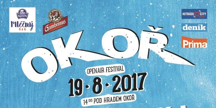 Vstup na festival Okoř 2017: No Name, Vypsaná fiXa, Miro Žbirka a další hvězdy