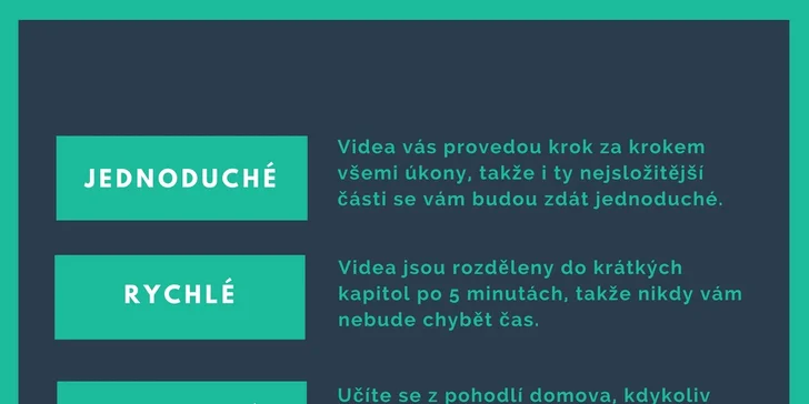 Kurzy jsou extrémně praktické: obsahují materiály ke stažení a vypracované příklady z reálného života.