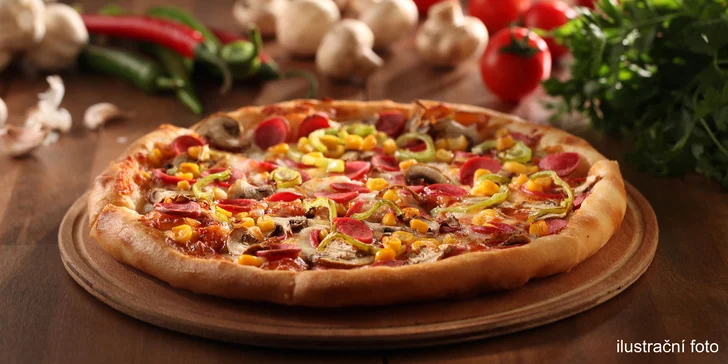 Dvě křupavé pizzy dle vlastního výběru
